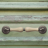 Brass pull handle with porcelain Κ315-06